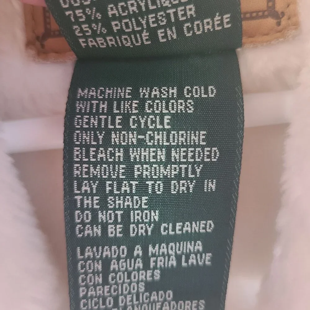 Ralph Lauren US Women's Size MP Faux Fur Faux Suede Vest Ivory Outerwear - Picture 9 of 11